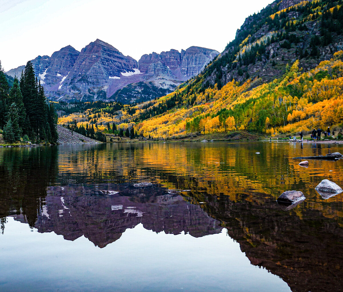 Maroon bells fall reflection