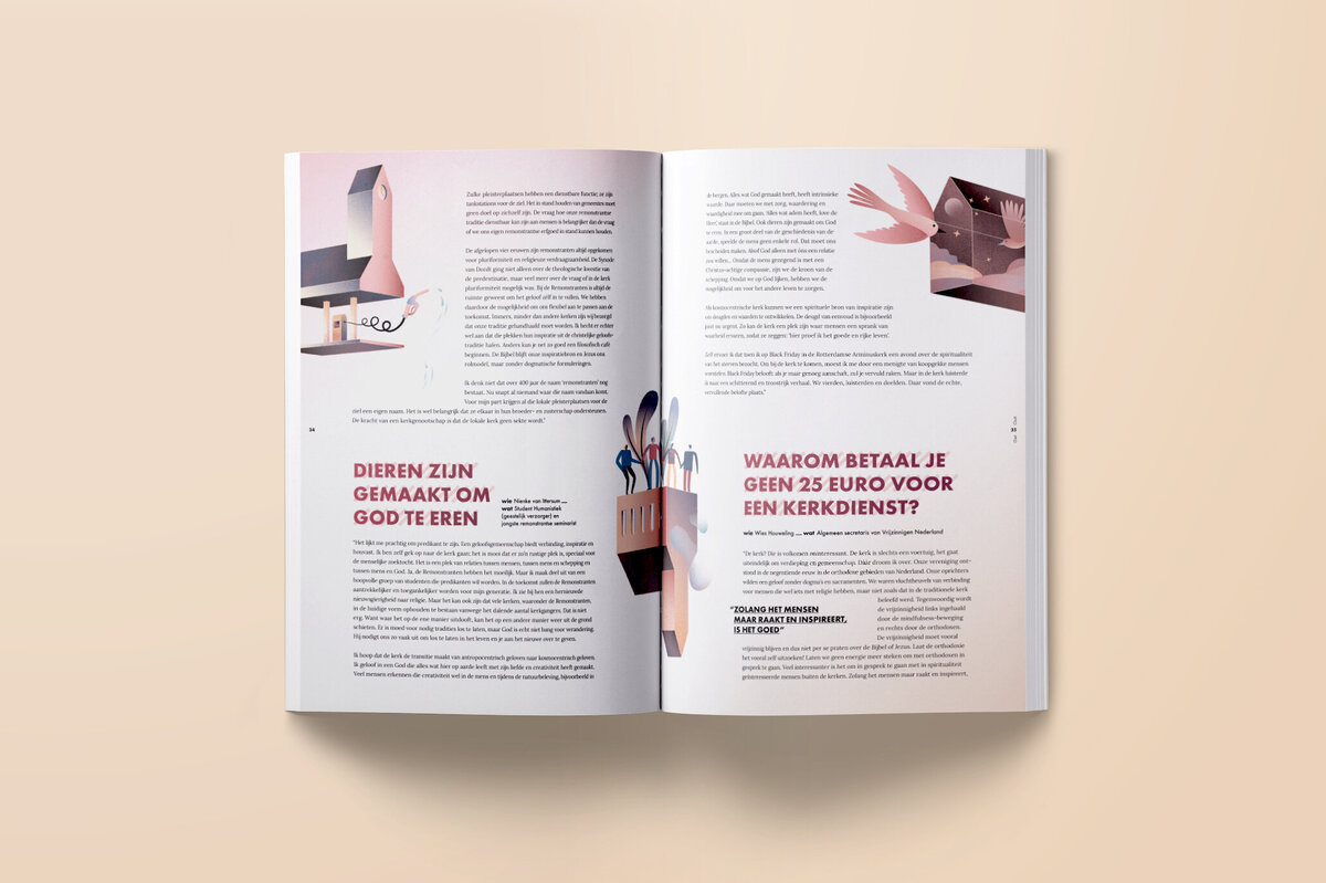 Jubileum magazine Get Out! ontwikkelt de Remonstranten. Begeleiding, productie, redactie en ontwerp magazine door Bladkamer.