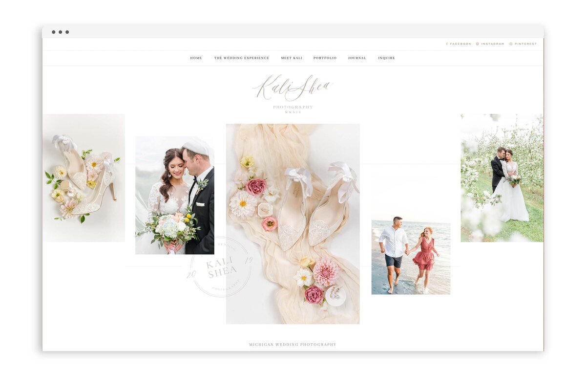 Best Custom Brand and Showit Web Website Design Designs Designer Designers for Creative Entrepreneurs and Wedding Planners - With Grace and Gold - Kali Shea Photography