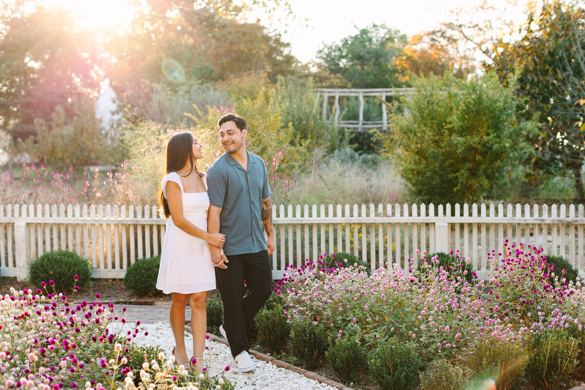 Williamsburg Engagement Photos in the Garden in fall by Rachael Reid Photography