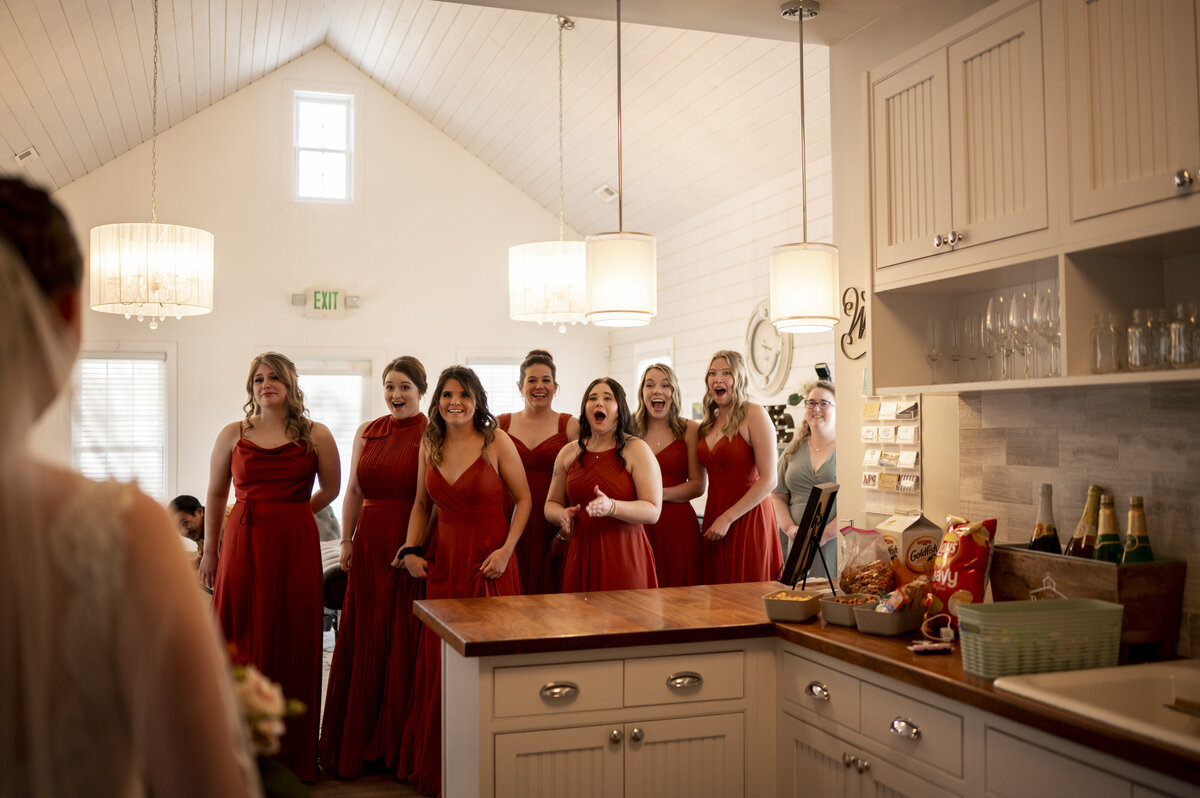 The Barn at Raccoon Creek wedding day with Bride and Groom