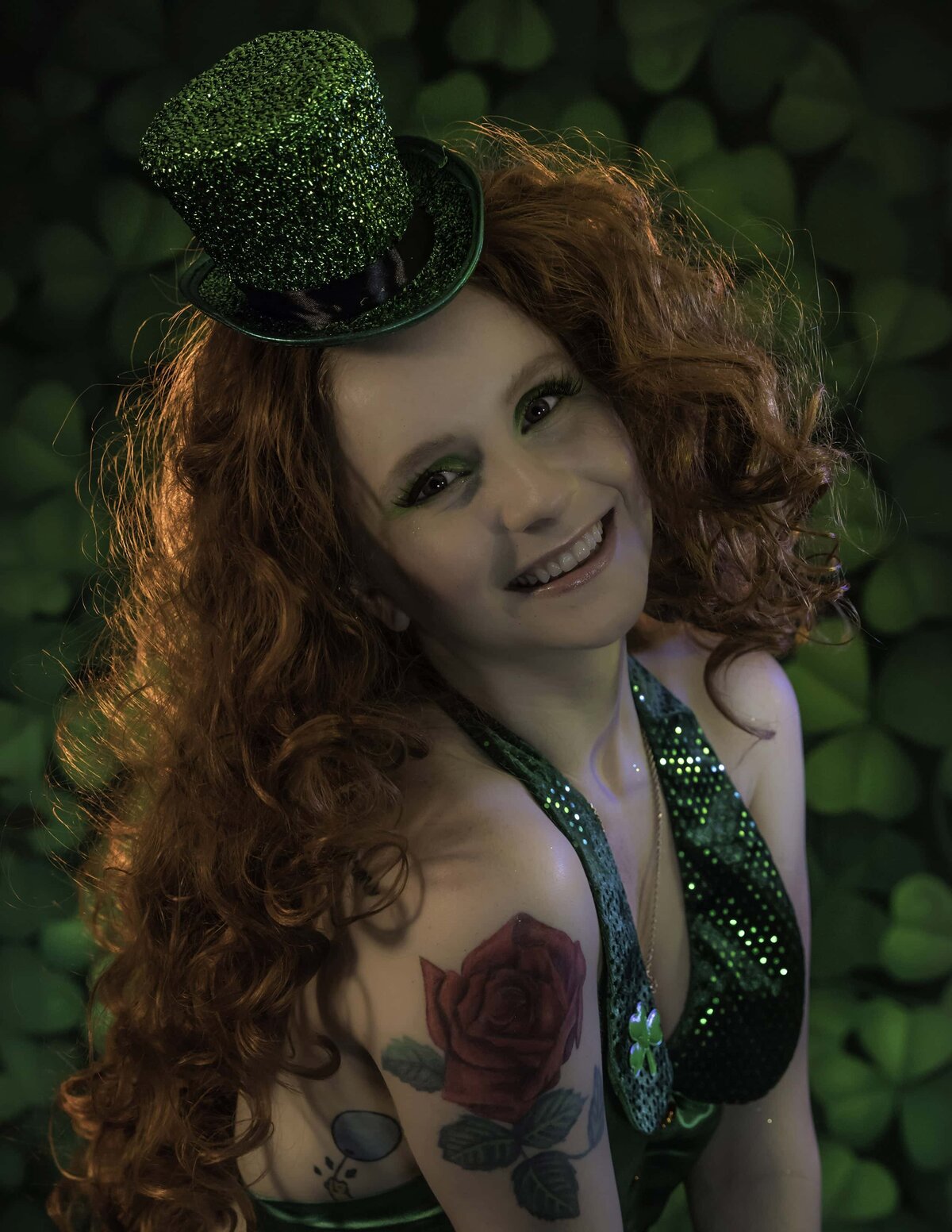 St. Patrick's Day Leprechaun girl wiht red hair 