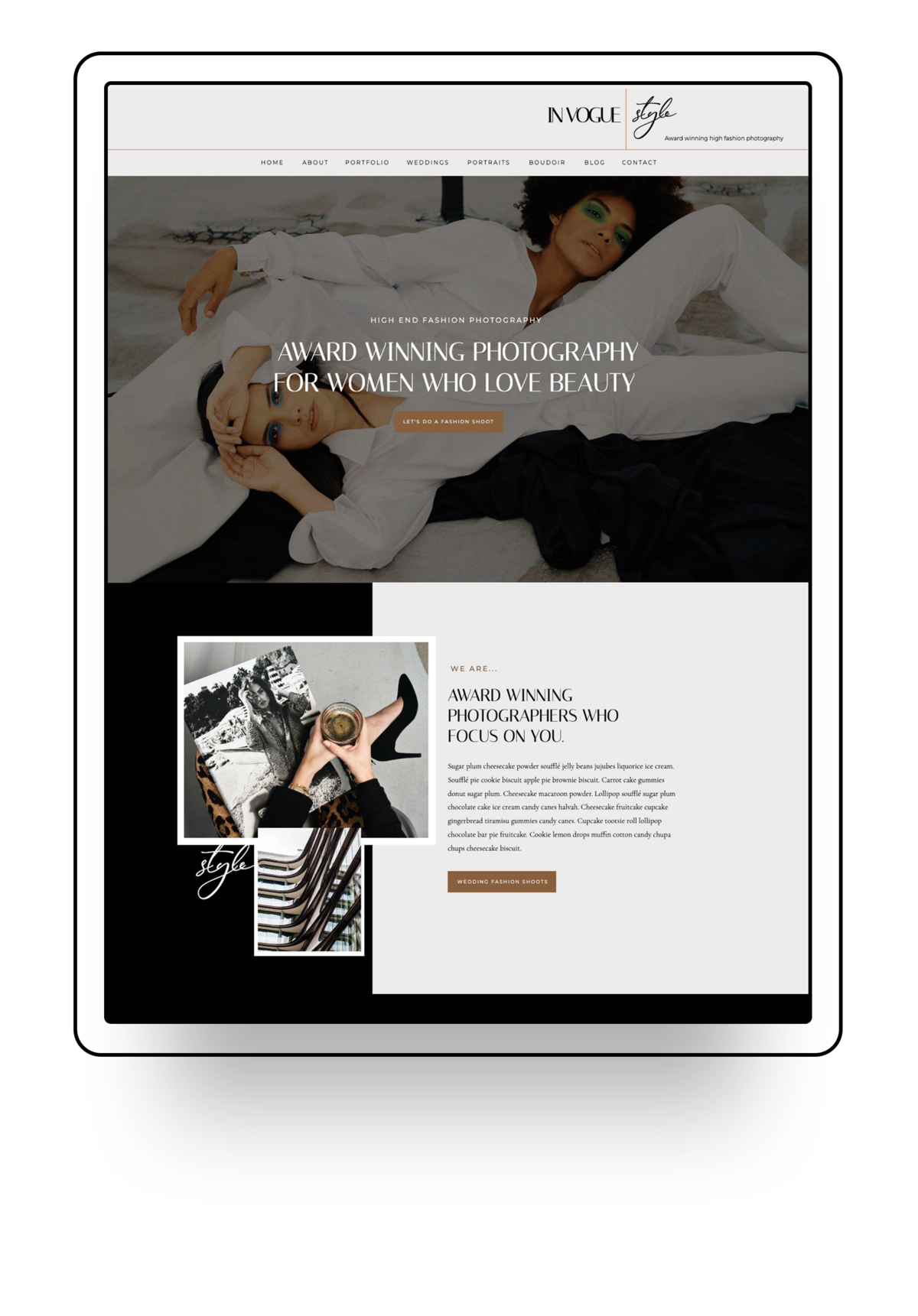 Website template offered for showit template customisation services Palme Design Co