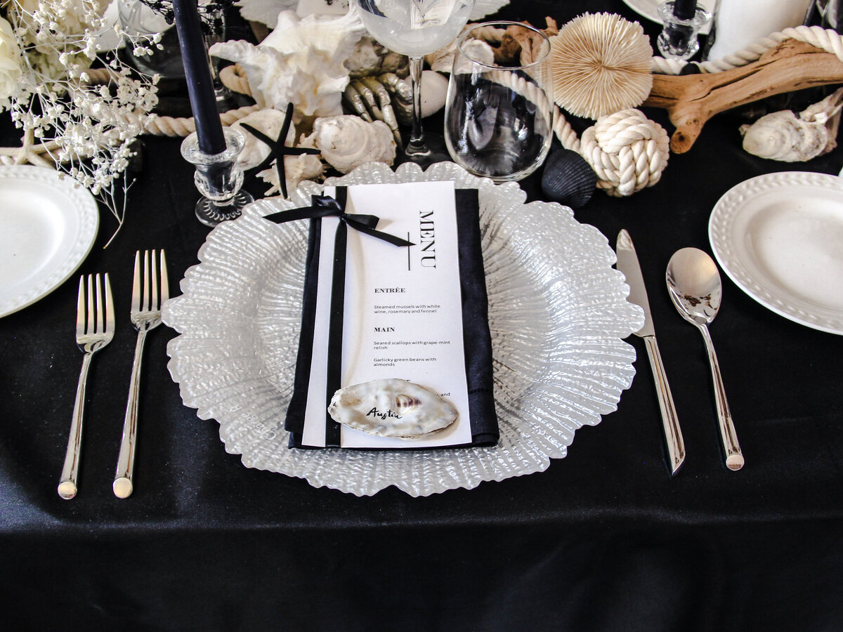 luxury wedding coastal table setting