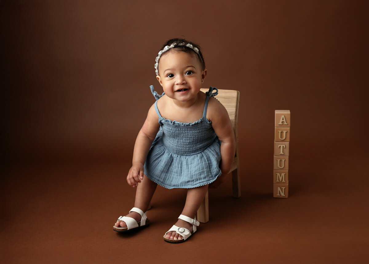 personality portraits children's milestone session at newport news virginia studio