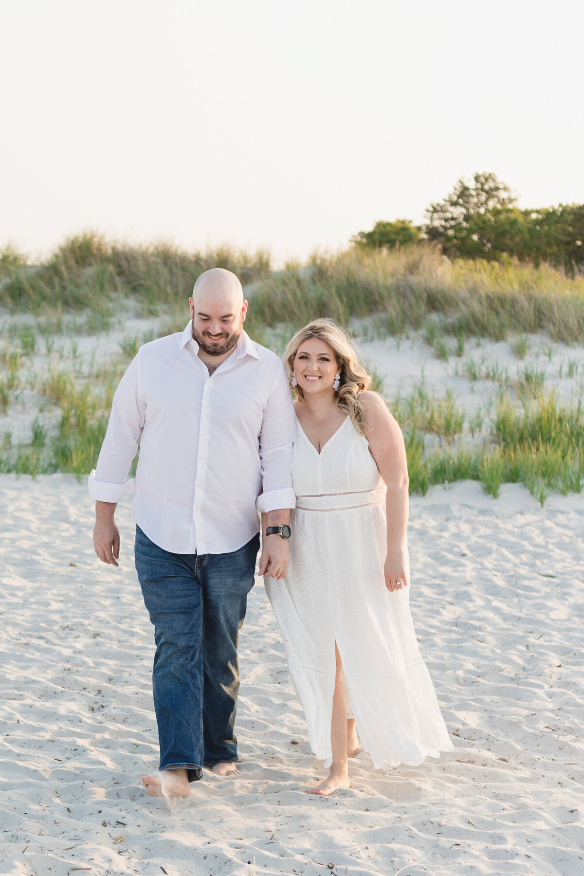 A sun soaked beach engagement in Gloucester, Massachusetts