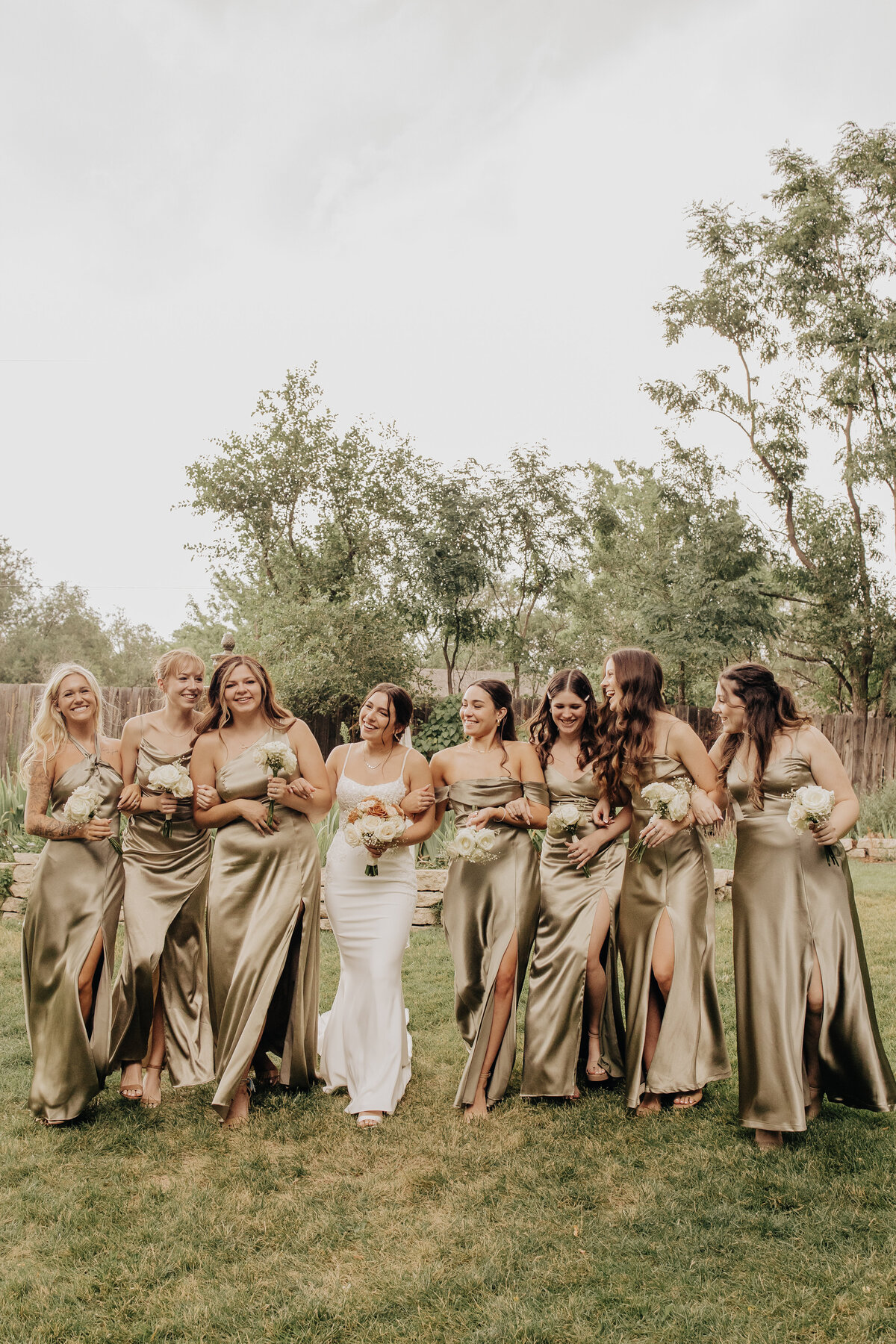 green bridesmaids dresses