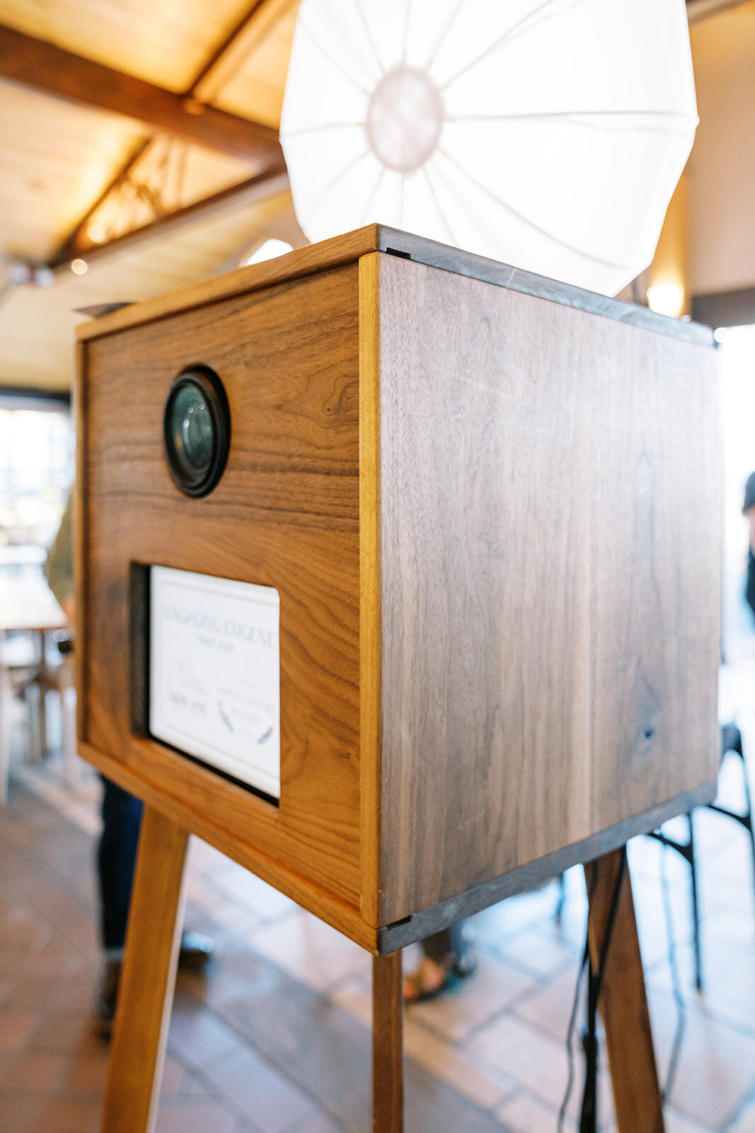 The Birdie Booth, an open air photo booth with a touch screen and digital camera.
