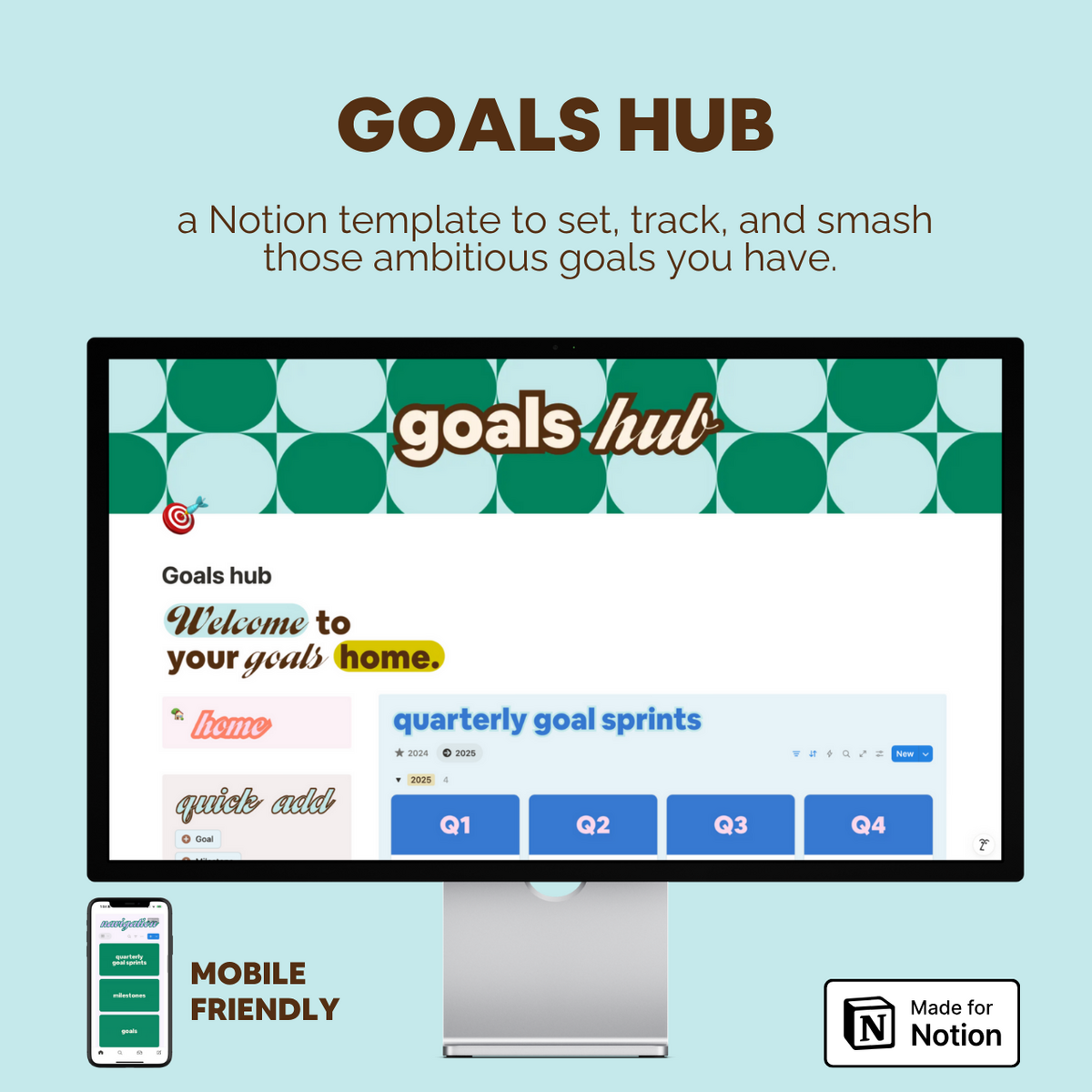 Notion Goals Hub Template for Founders