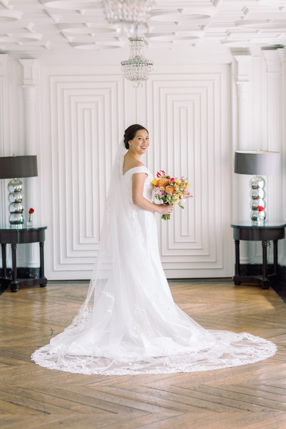 Back of bride wedding dress