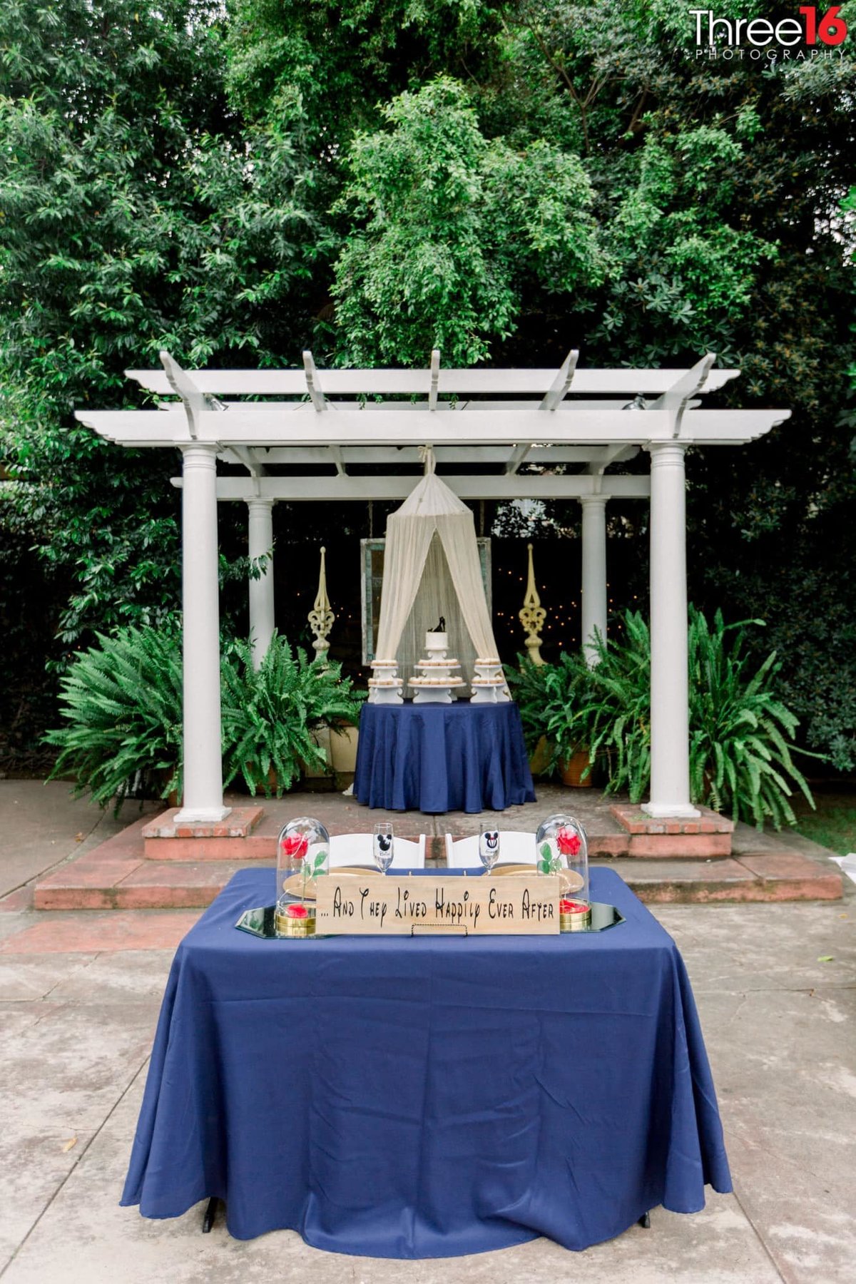 The altar and the guest sign in book on display