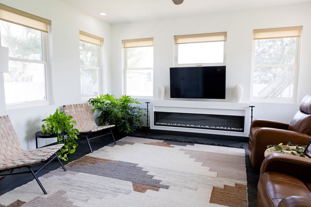 Living room cleaned and organized by professional cleanrs
