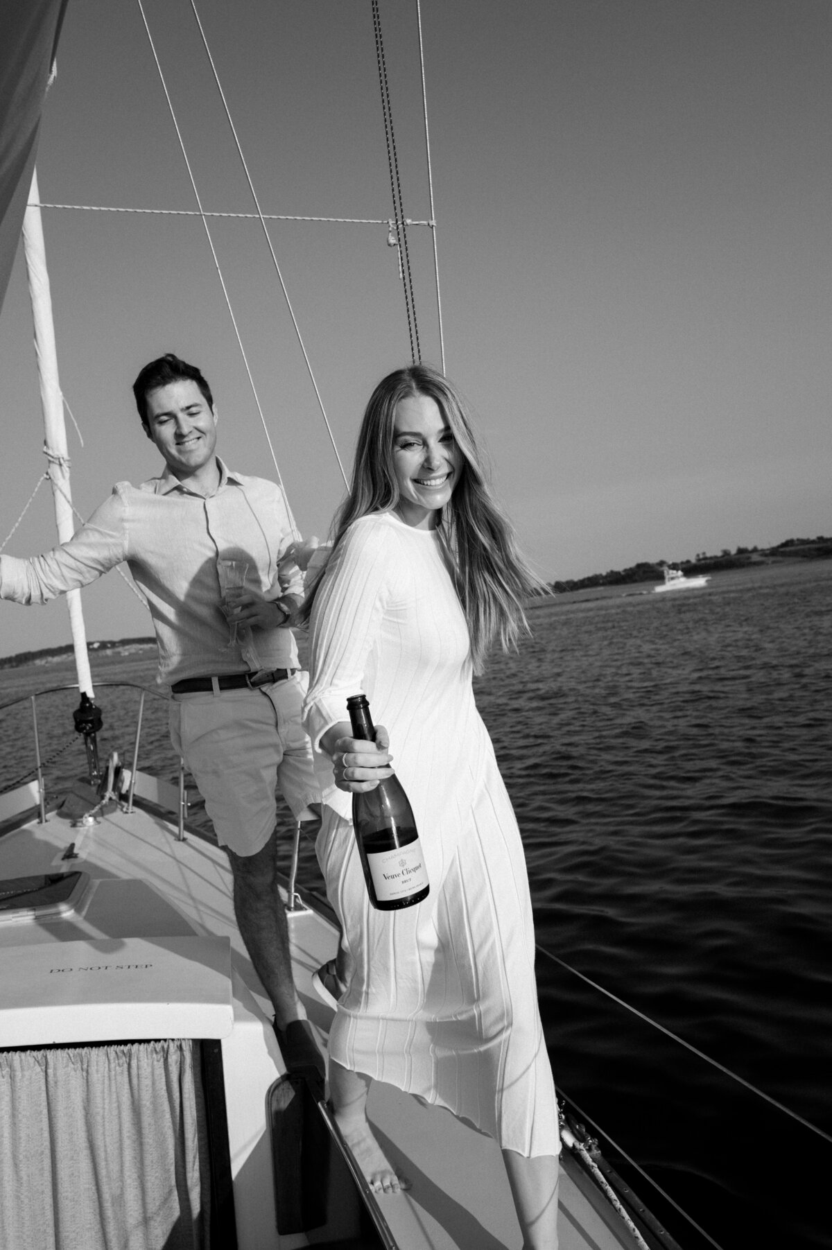 Cape Cod Engagement Photography on a Sailboat 14