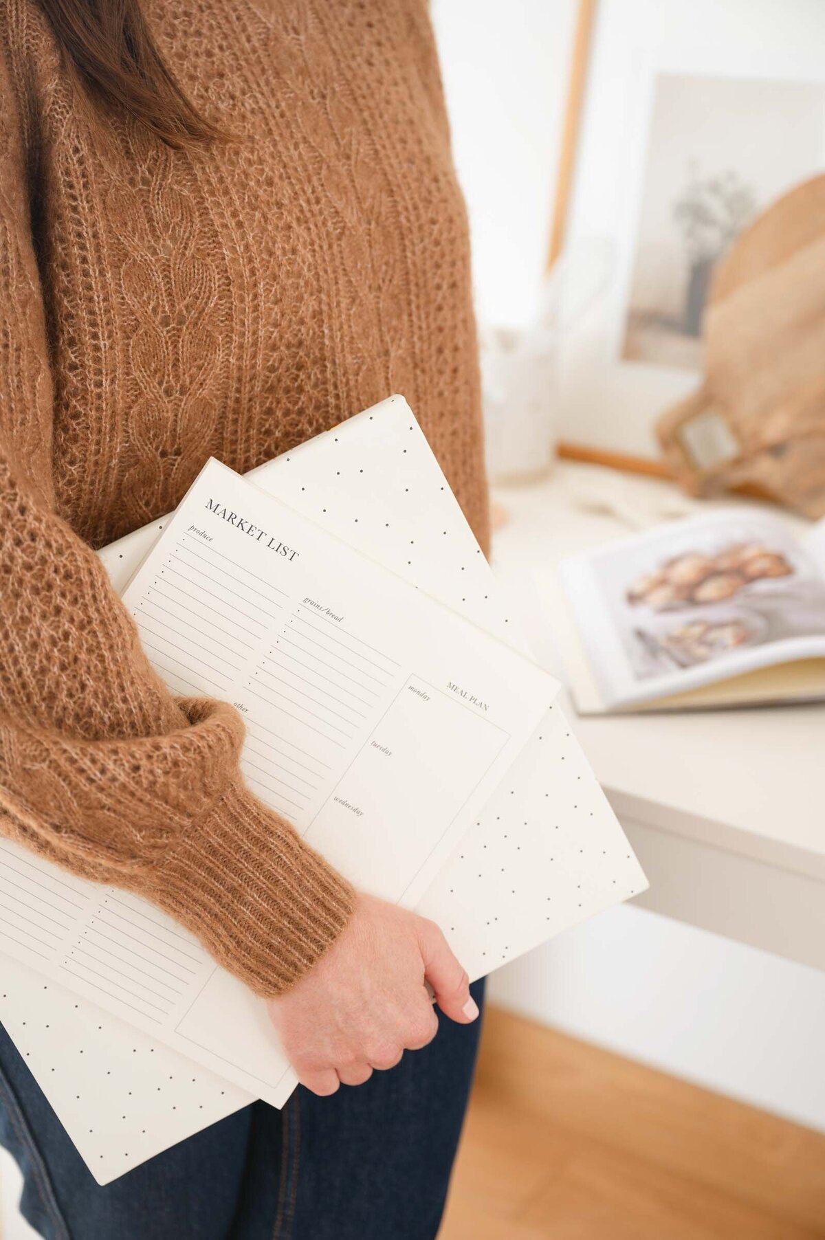 Sugar Paper_Recipe Binder_Market List_in hand