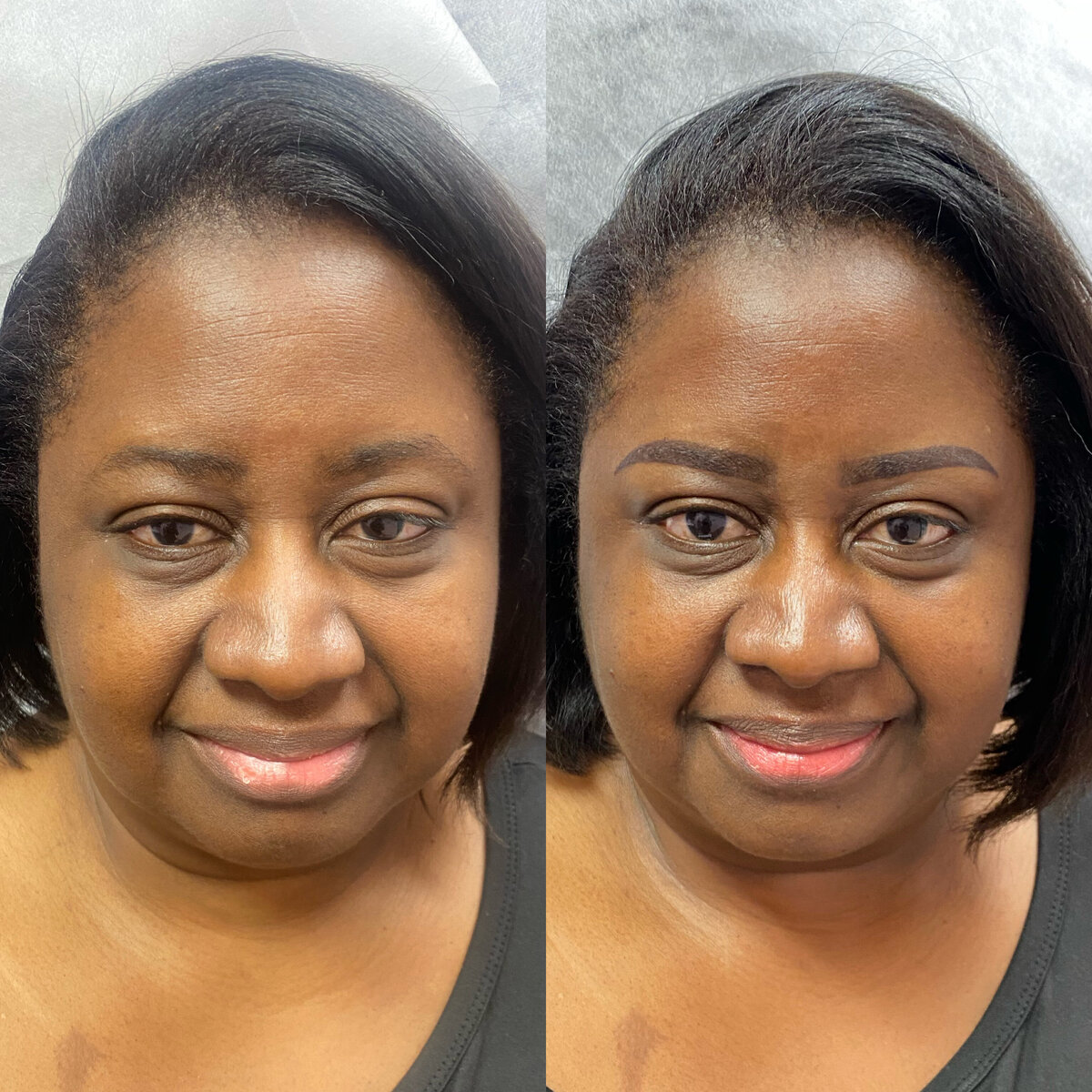 Ombre Powder Brows before and after
