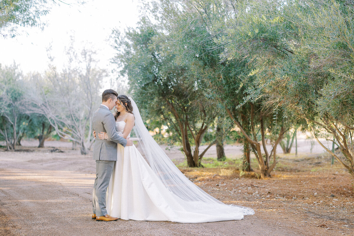 bride and groom photos at windmill winery wedding venue