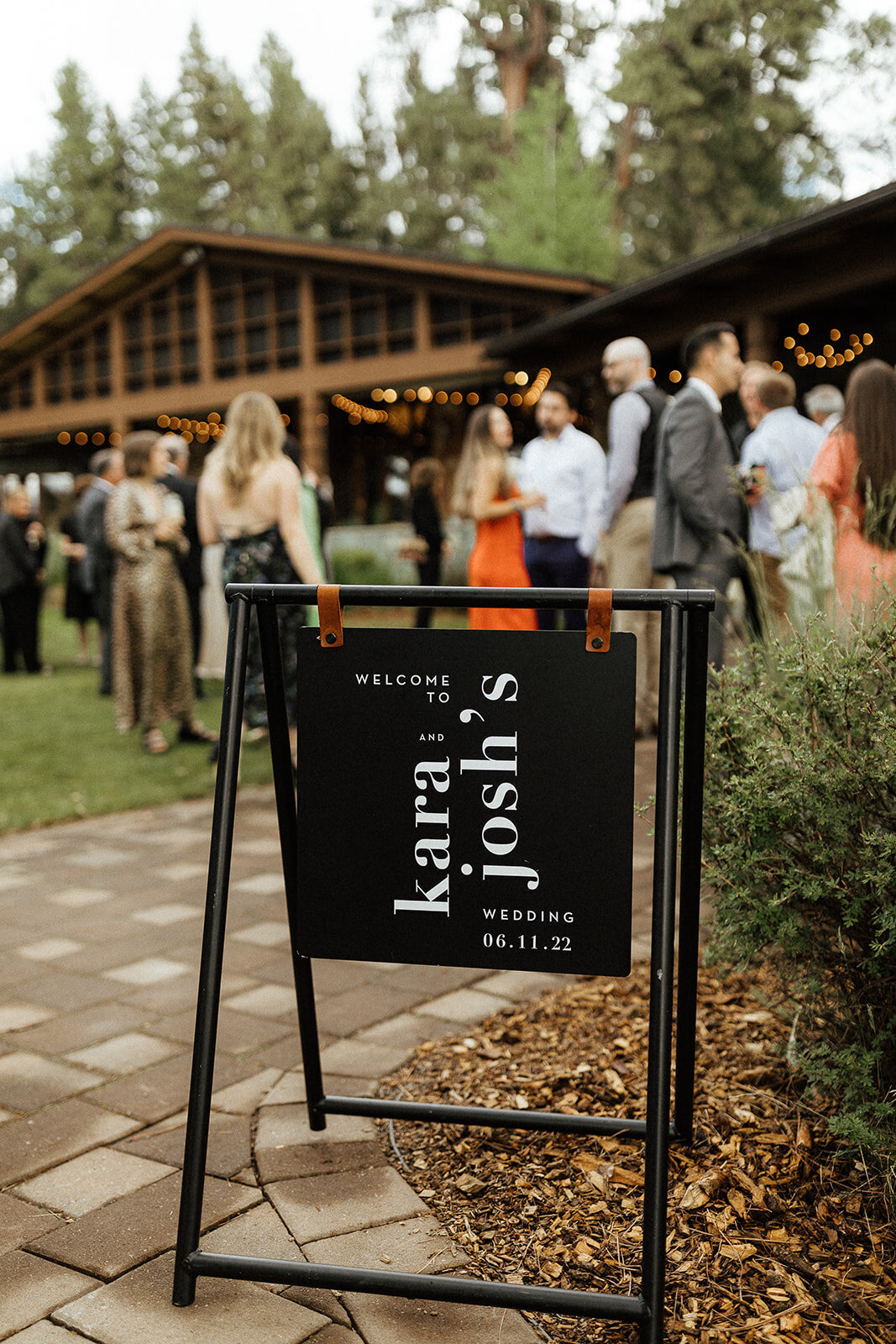 Black and Leather Minimalistic Wedding Welcome Sign