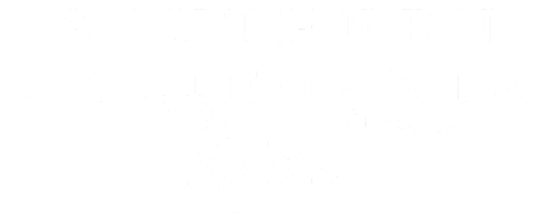 southern california bride logo white