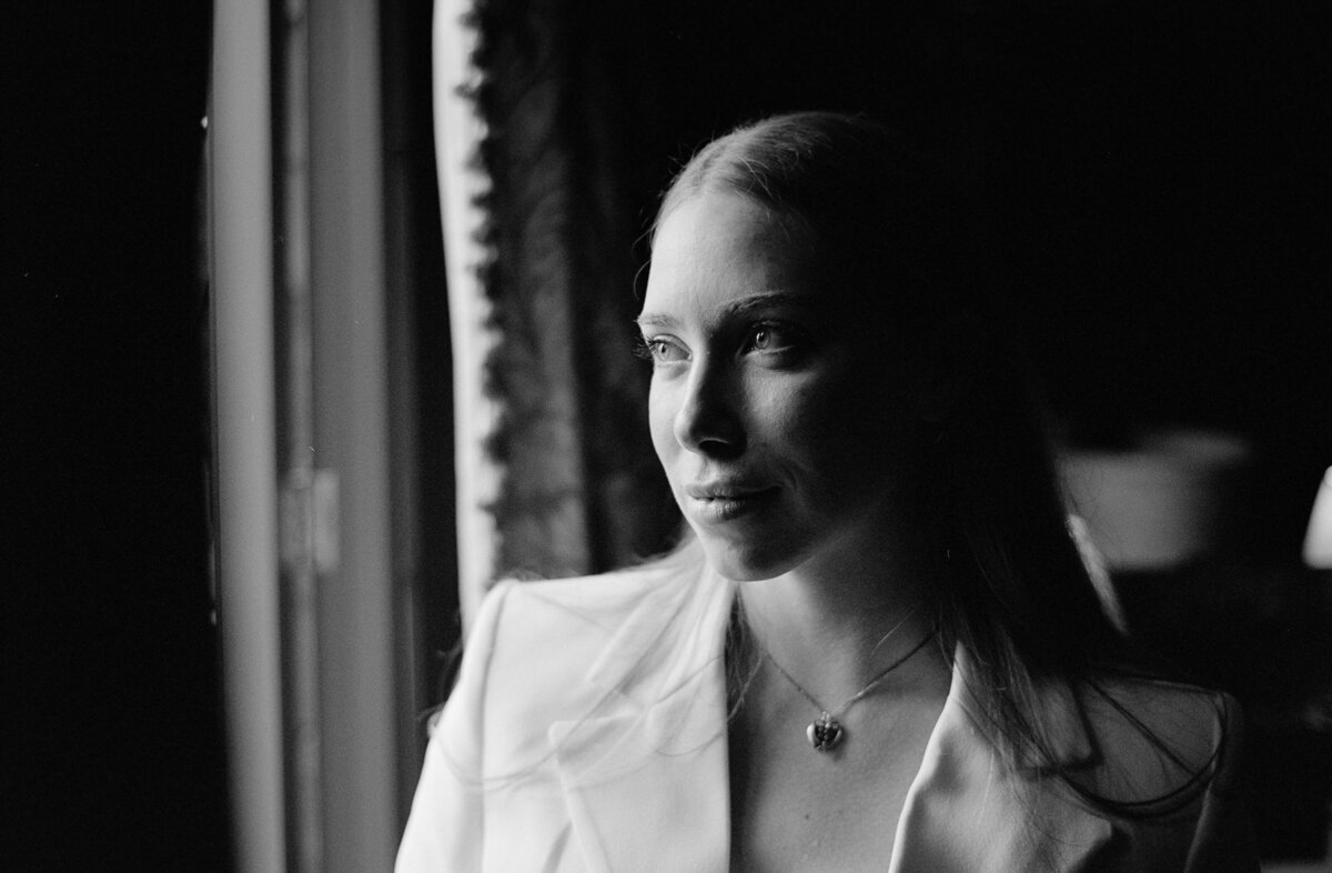35mm bridal portrait at London elopement
