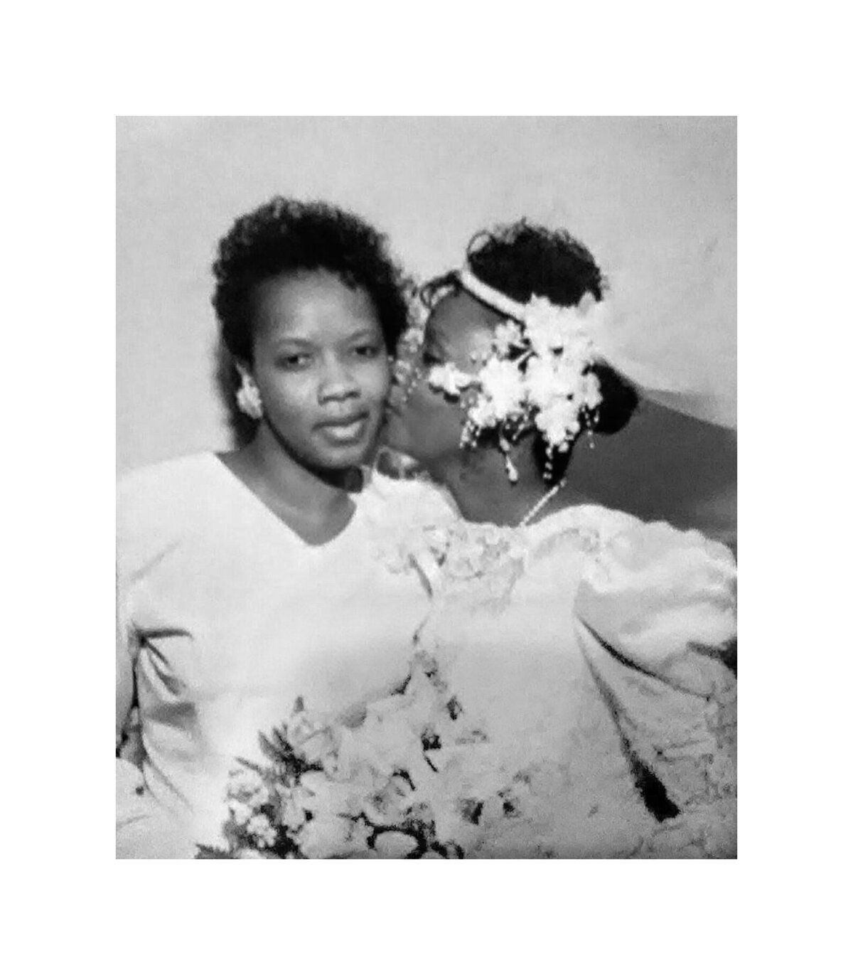 mother and daughter classic black wedding in the 90's