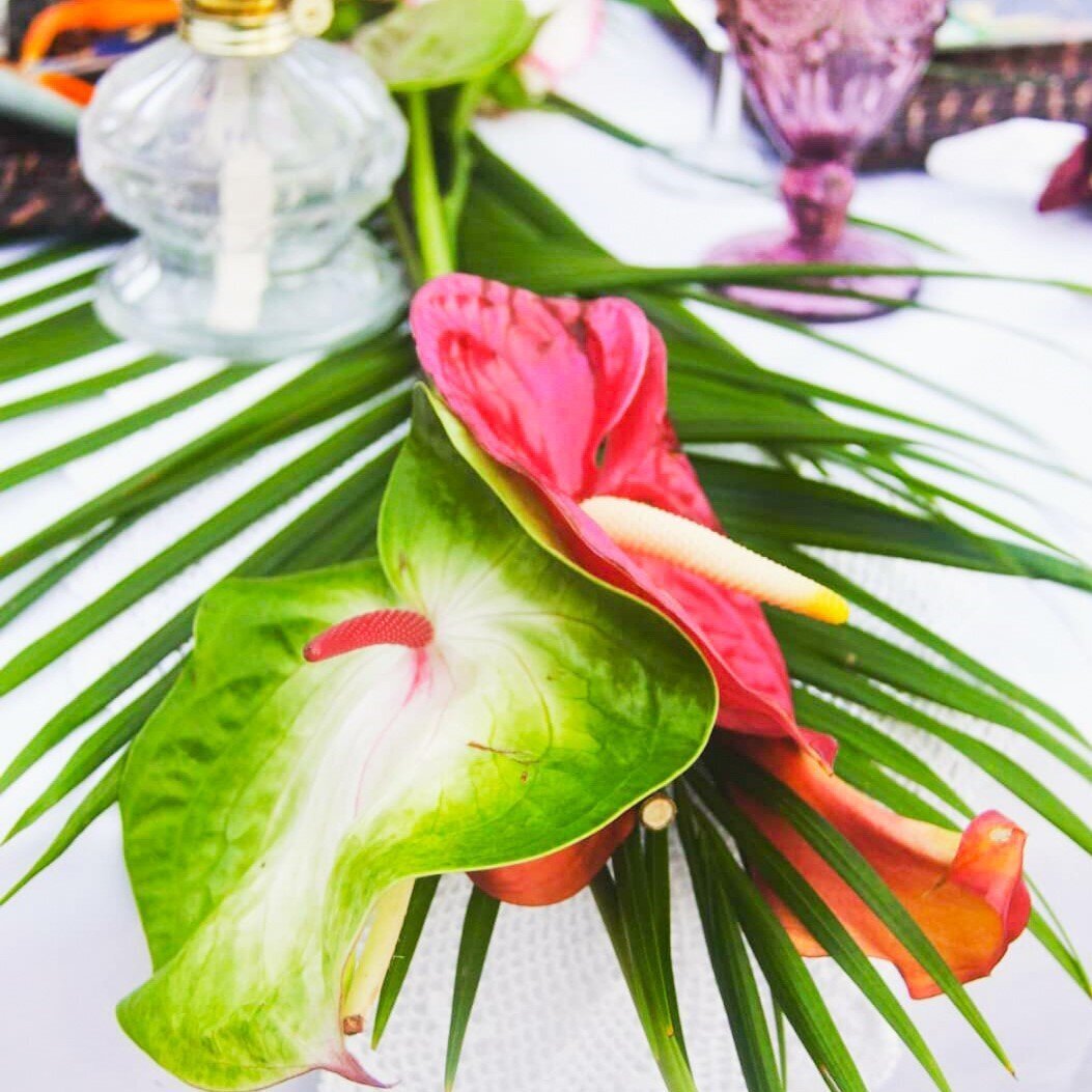 Floral arrangement tropical centerpiece wedding planner nyc 
