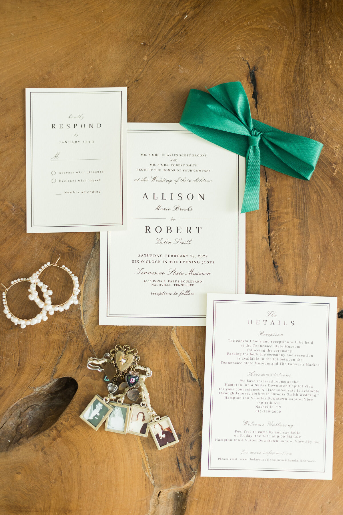 wedding invitations with jewelry