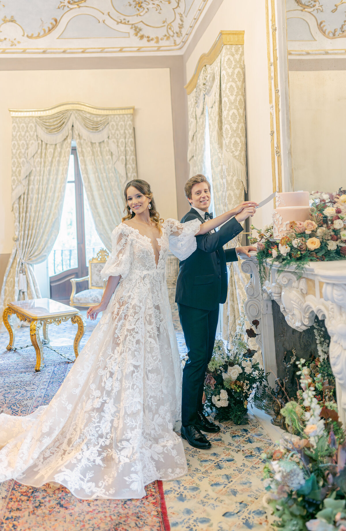 669 - Maila Enea Events - Dolce Hobby and Cake - Bride and Groom - Andrea Sedici Wedding Dress - Villa Del GattoPardo Hotel_ Palermo_ Italy - Joana Senkute Photography