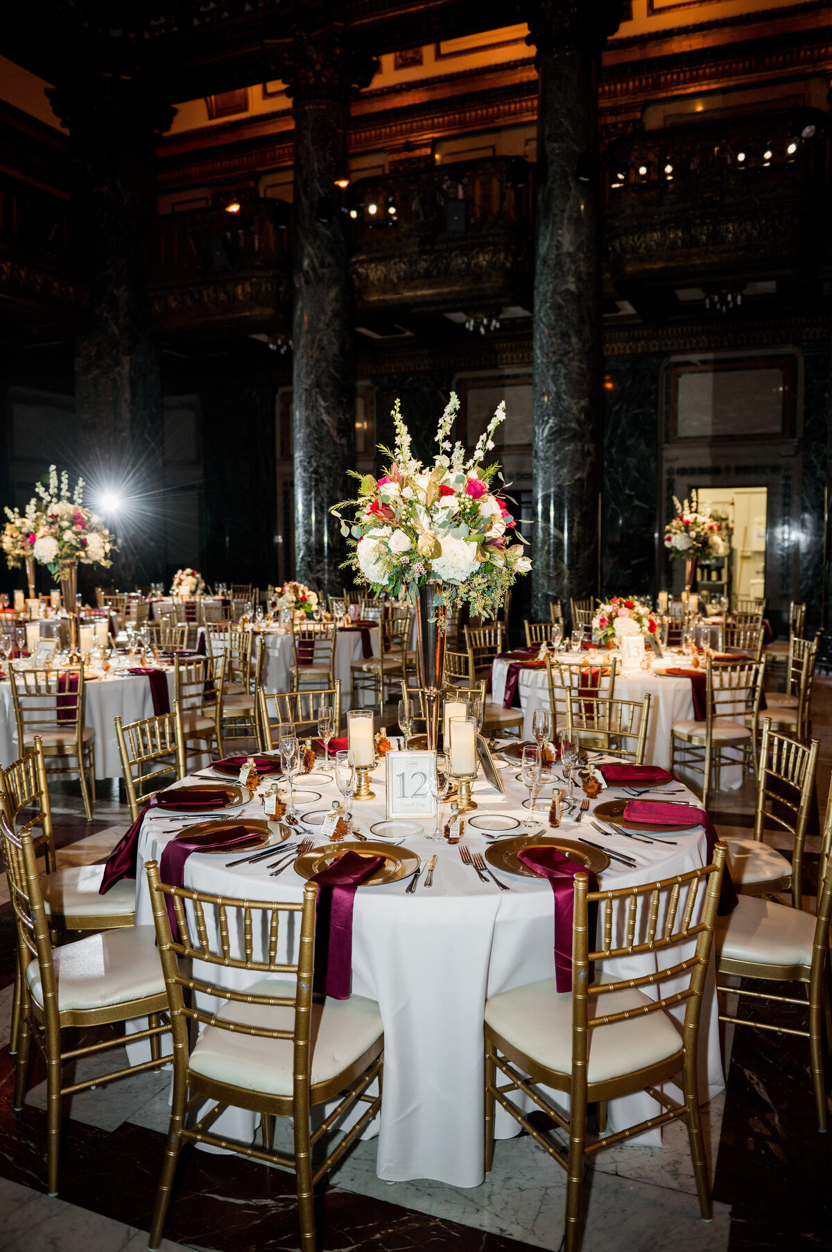 wedding reception in music foyer