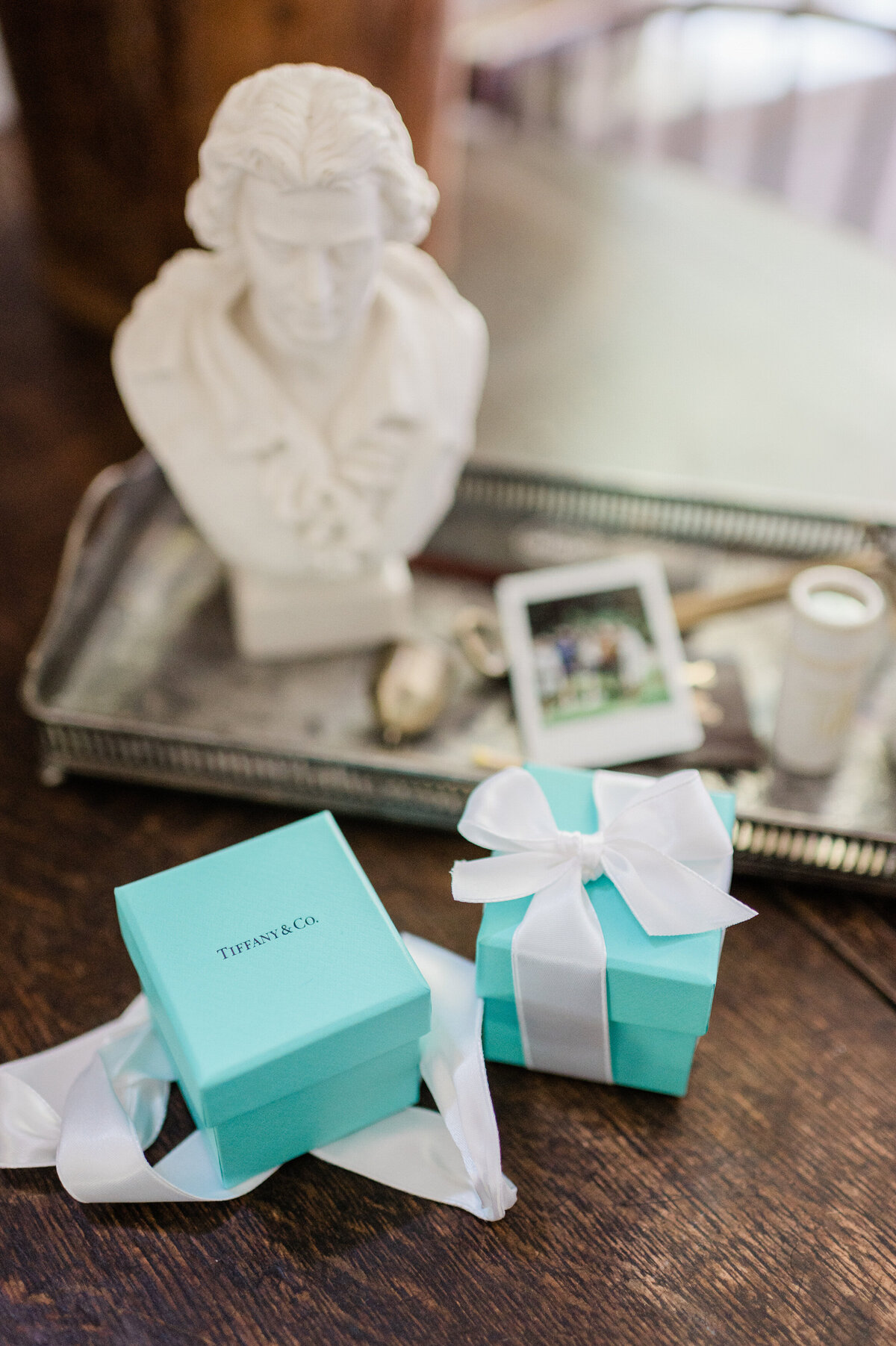 Wedding band box is unwrapped