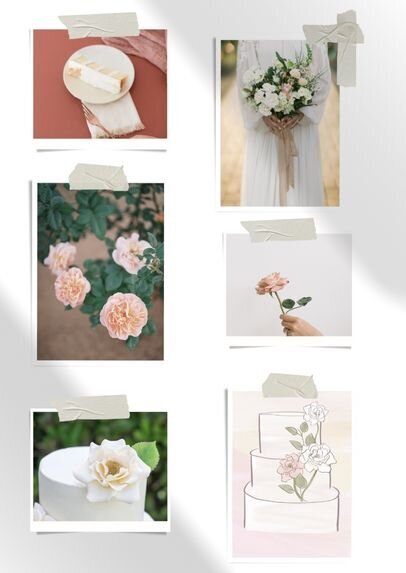 wedding cake style and trends mood board