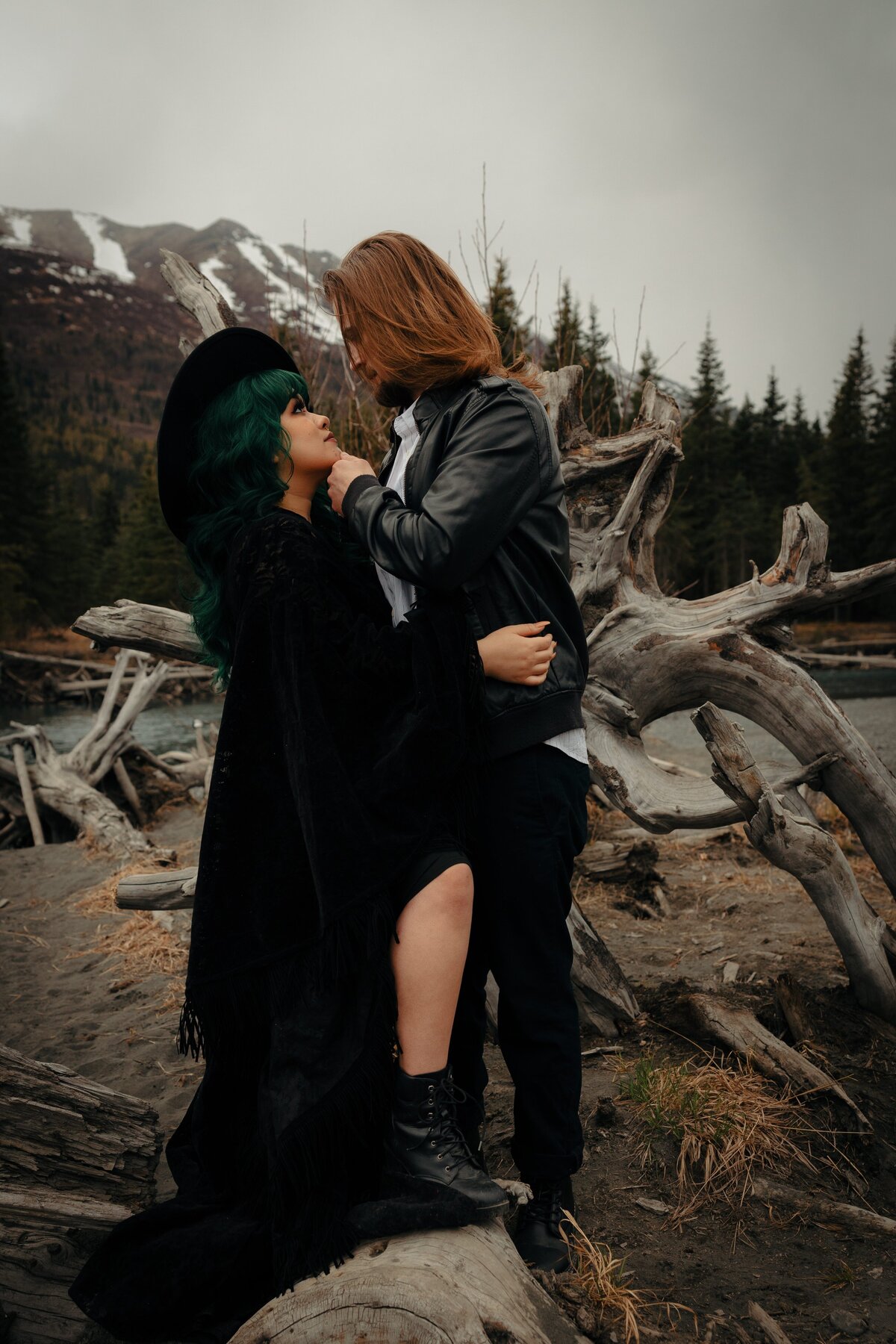 A non-traditional couple elope in Alaska