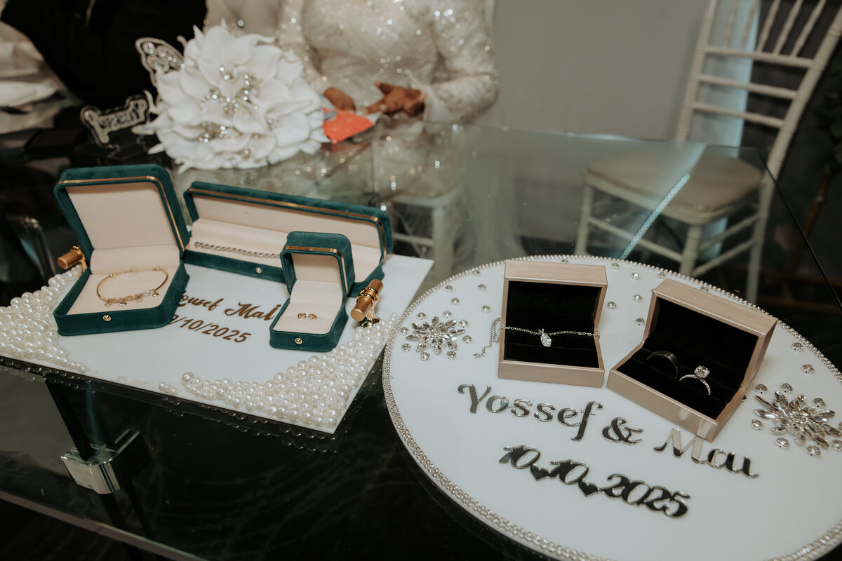 Bride and Groom Exchanging Rings – Elegant Arabic Wedding Ceremony in LA