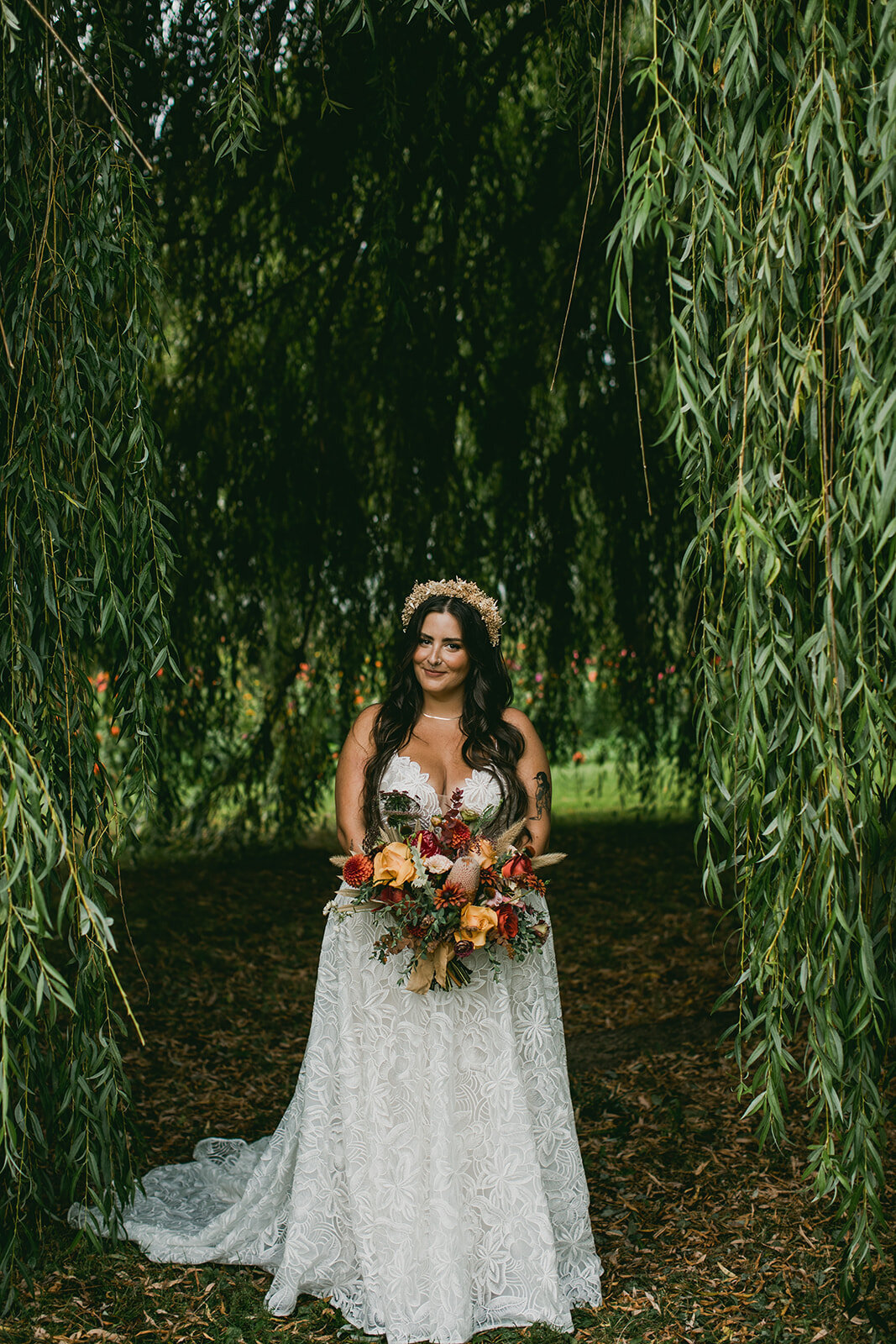 bride with custom flowers for Pemberton wedding - Within the Flowers