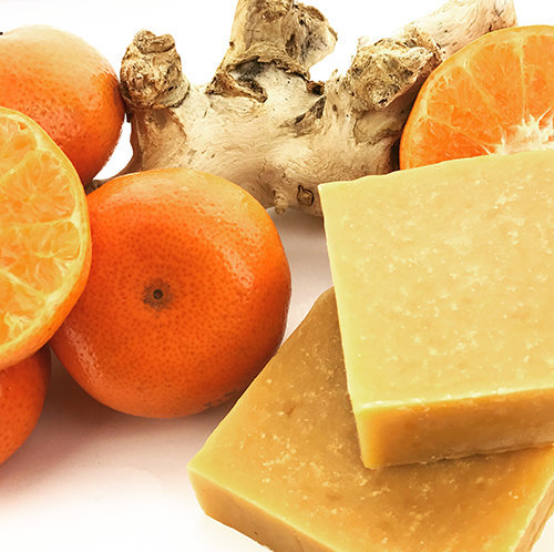 orange and ginger cold process soap