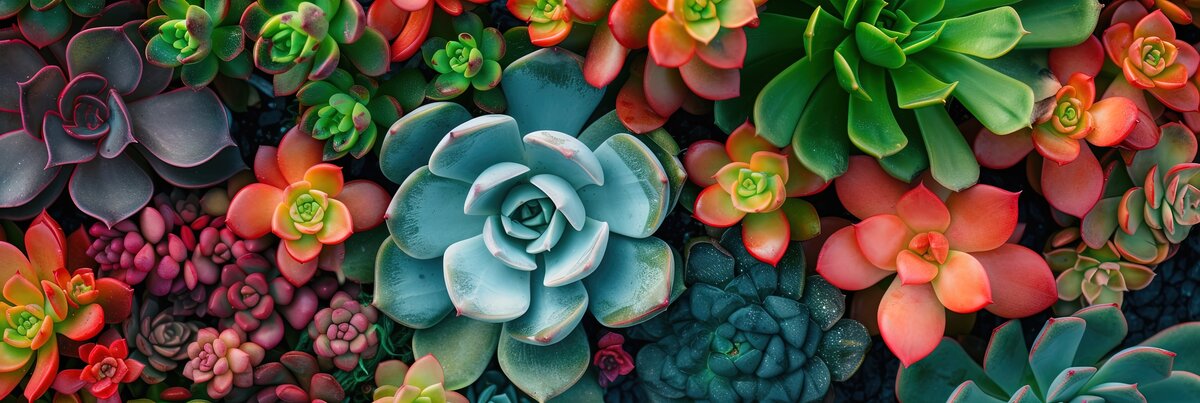 Colorful succulent arrangement symbolizing growth, resilience, and healing at Peaceful Empowerment Counseling and Coaching