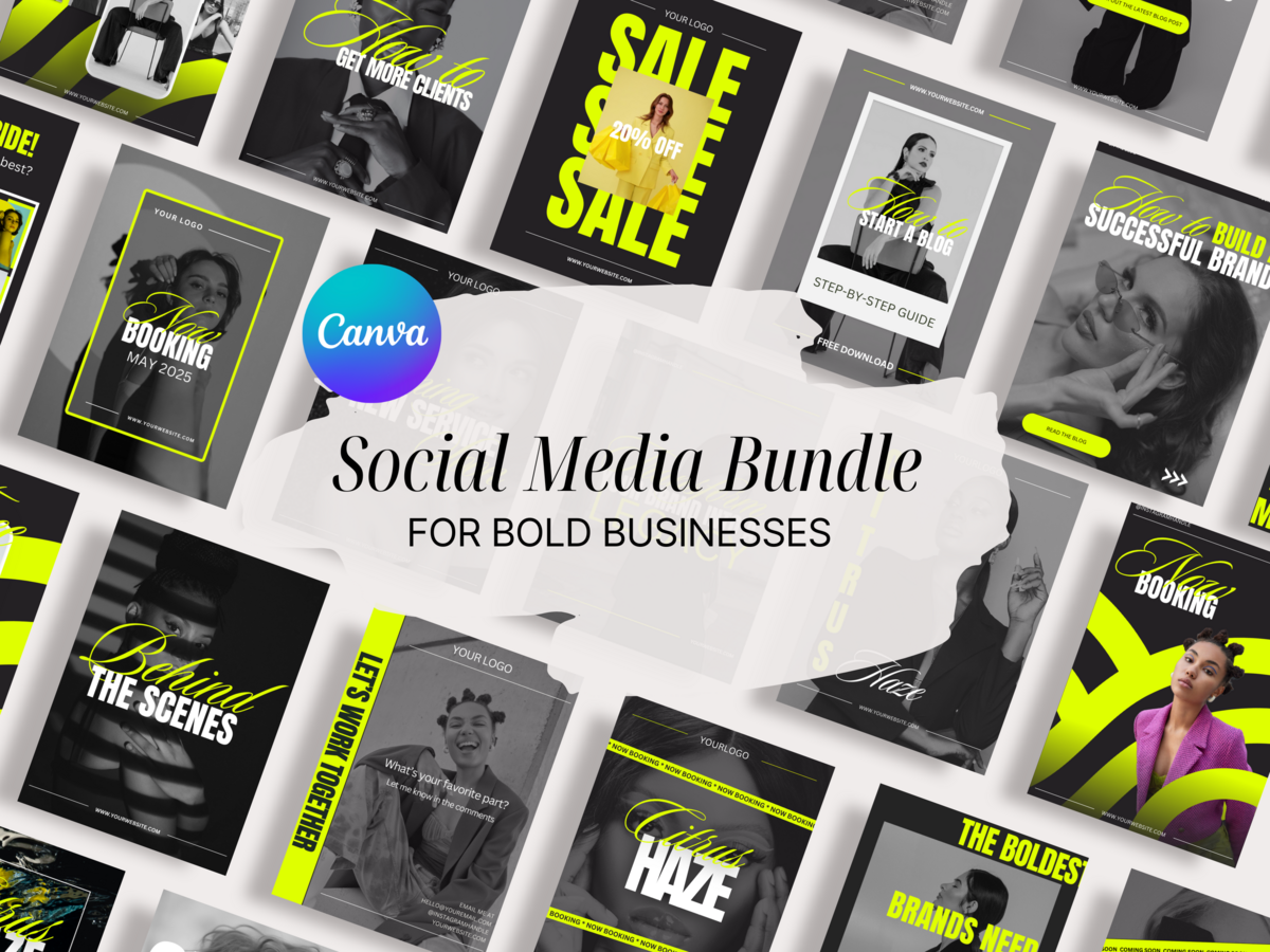 Canva social media bundle for bold businesses
