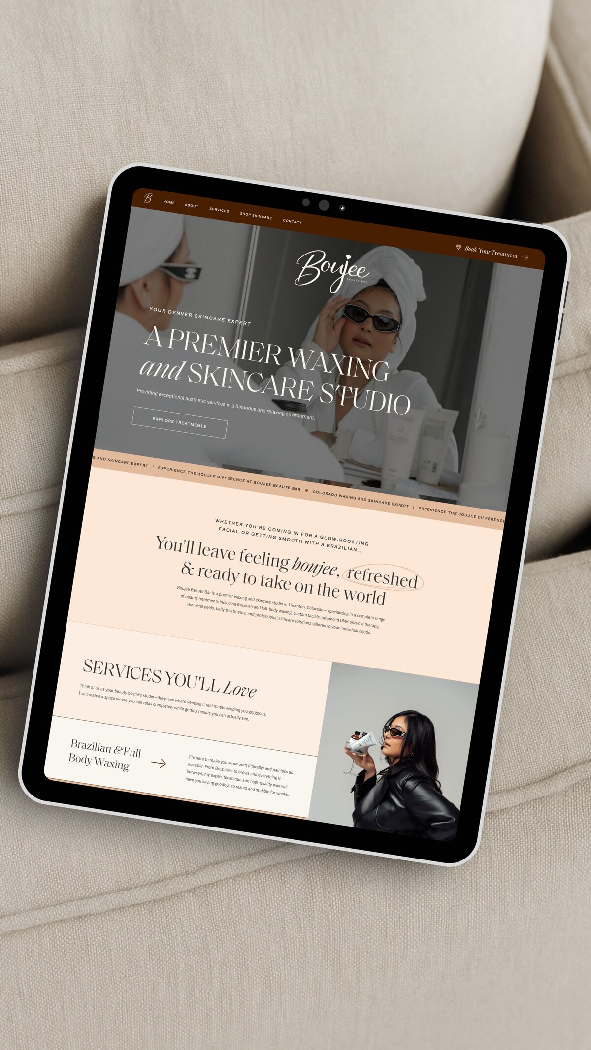 Bold Custom Showit Website for Esthetician
