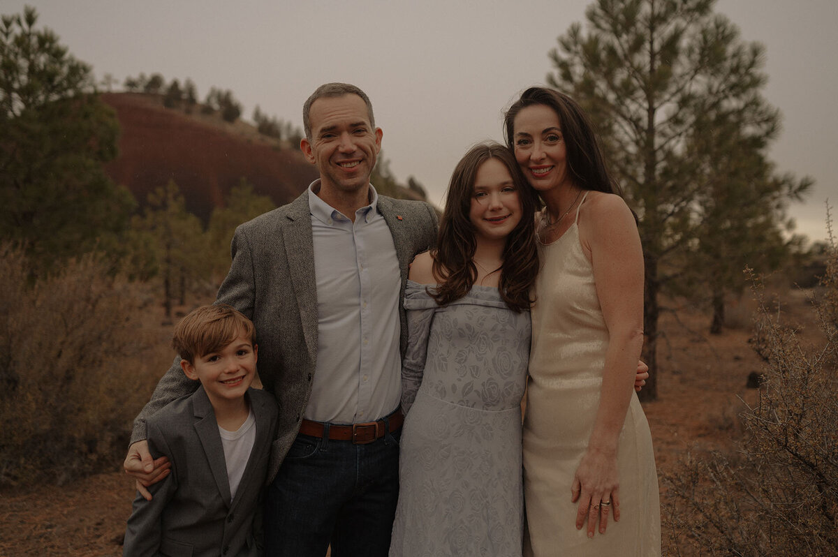 fun-filled candid family portrait in Bend, Oregon, capturing a moment of love and joy