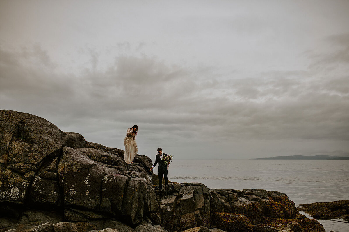 Couple on the beach during their Sunshine Coast B.C elopement