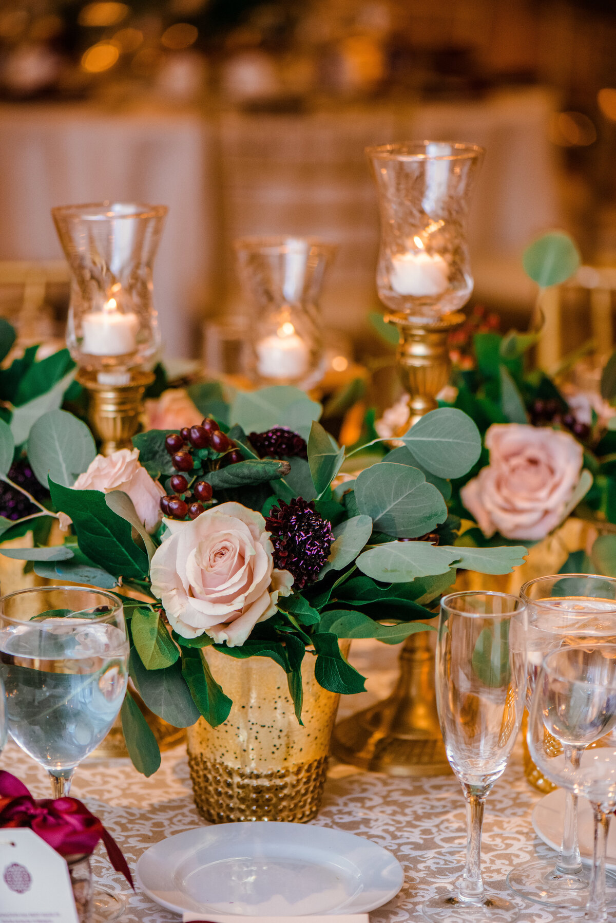 photo of flowers and centerpiece from wedding at The Carltun