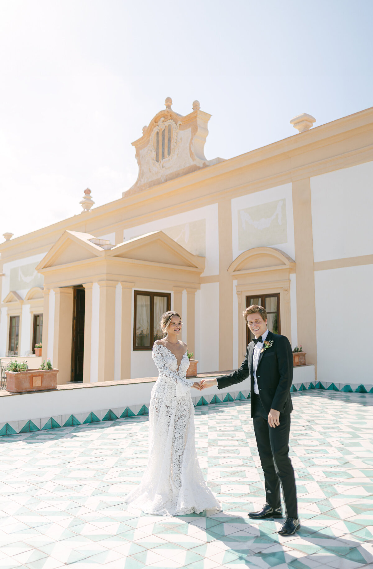 319 -  1 - Maila Enea Events - First Look - Bride & Groom Portraits - Villa Del Gattopardo - Palermo_ Italy - Joana Senkute Photography - 2023