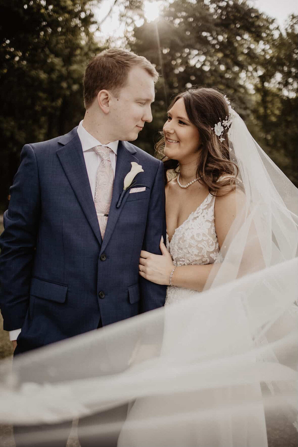 Beautiful couple on their wedding day showcasing luxury beauty services by Skinlux Beauty Bar – expert bridal makeup artist serving NYC, NJ & PA.