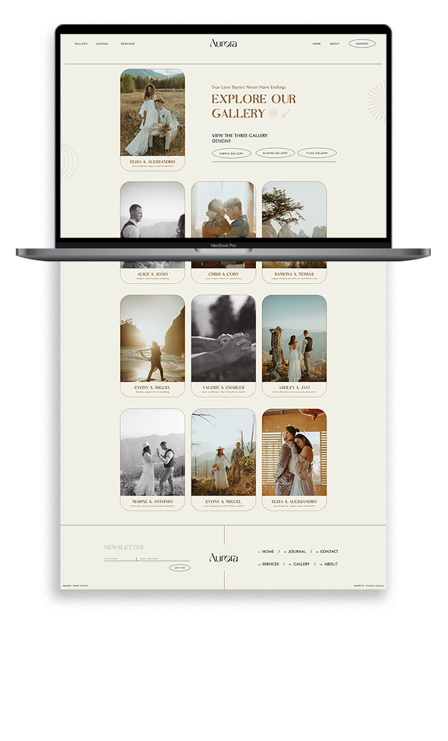 Aurora Website Template for Photographers | Studio Leelou