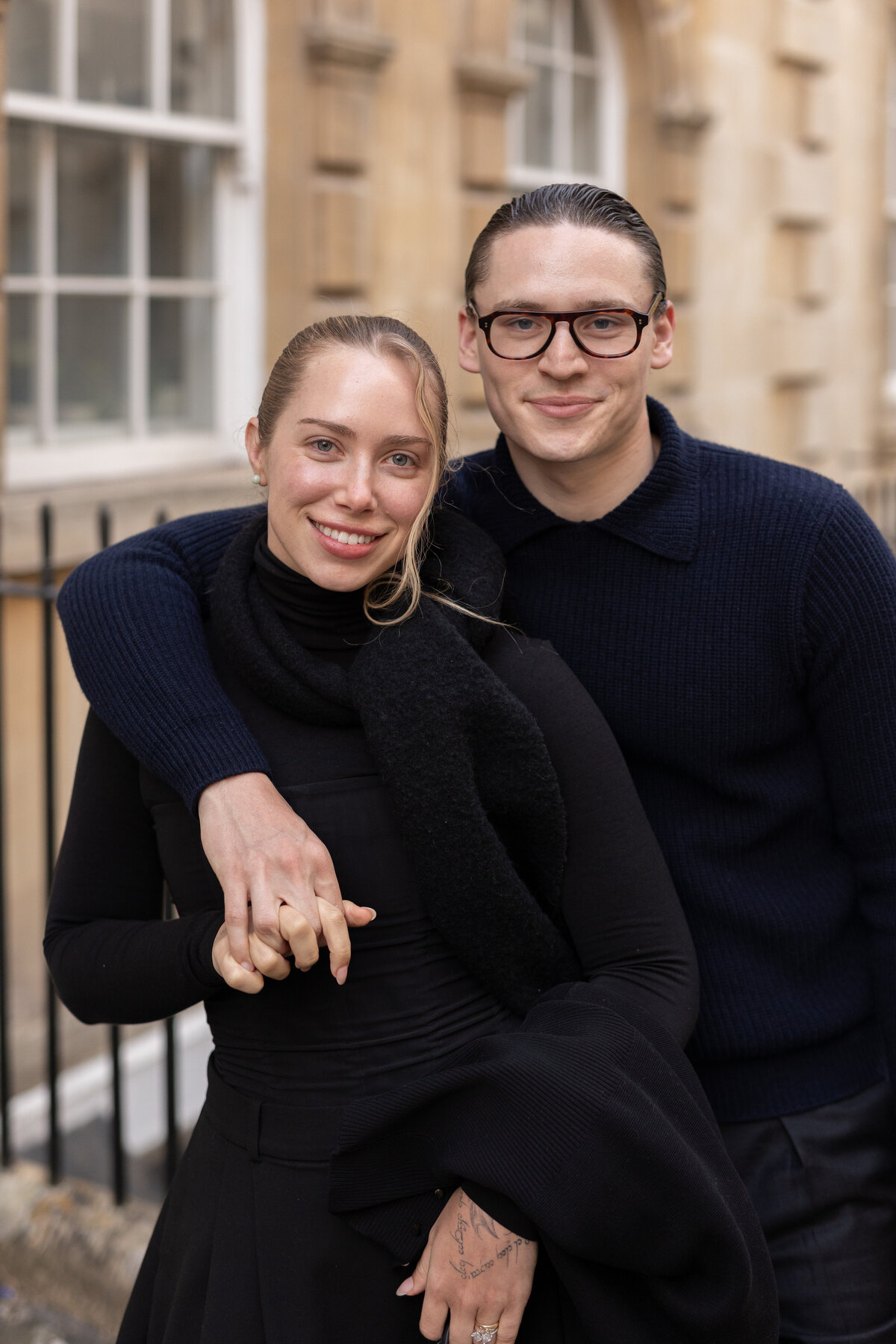 Editorial couple portrait in Bath