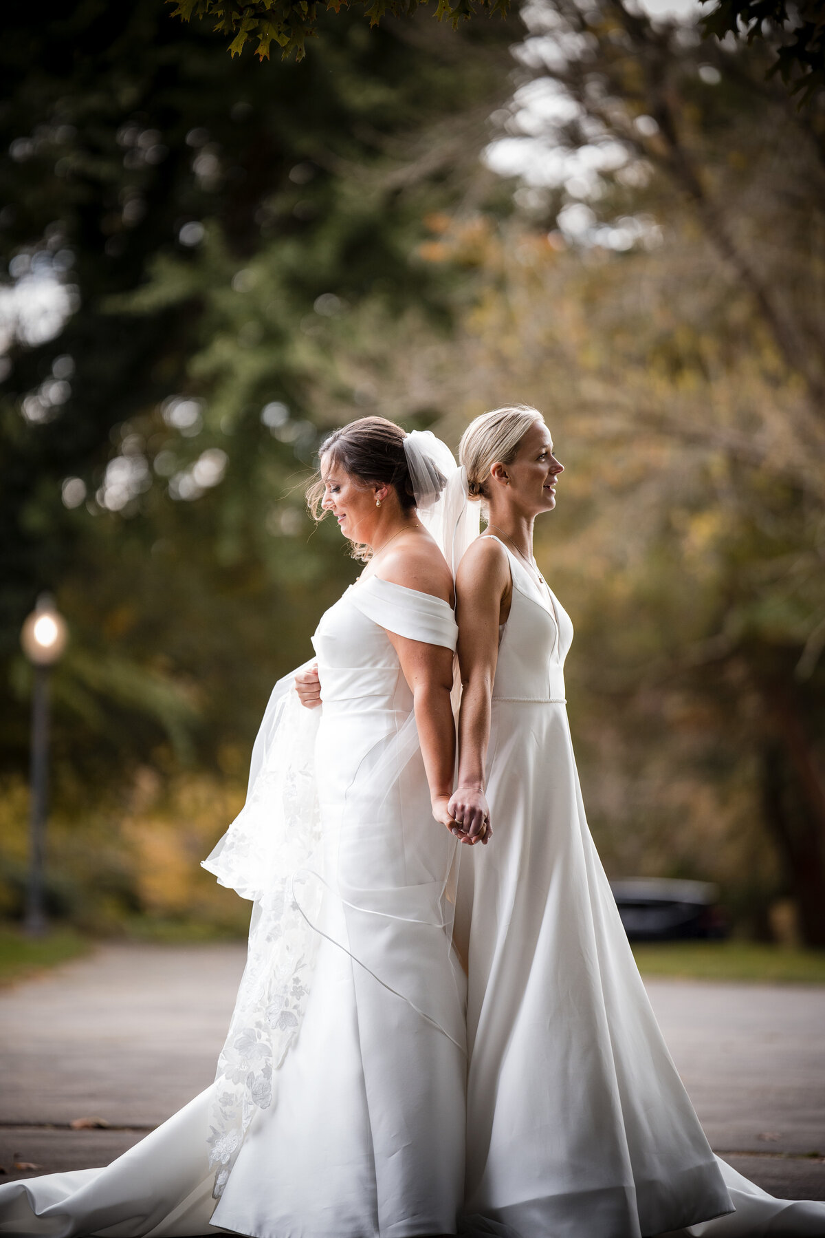 A first look outside at a  Fairmount Park Horticulture Center wedding