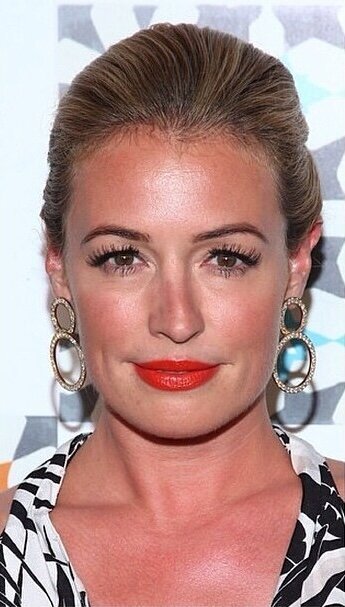 Cat Deeley in red lipstick attending a Fox party