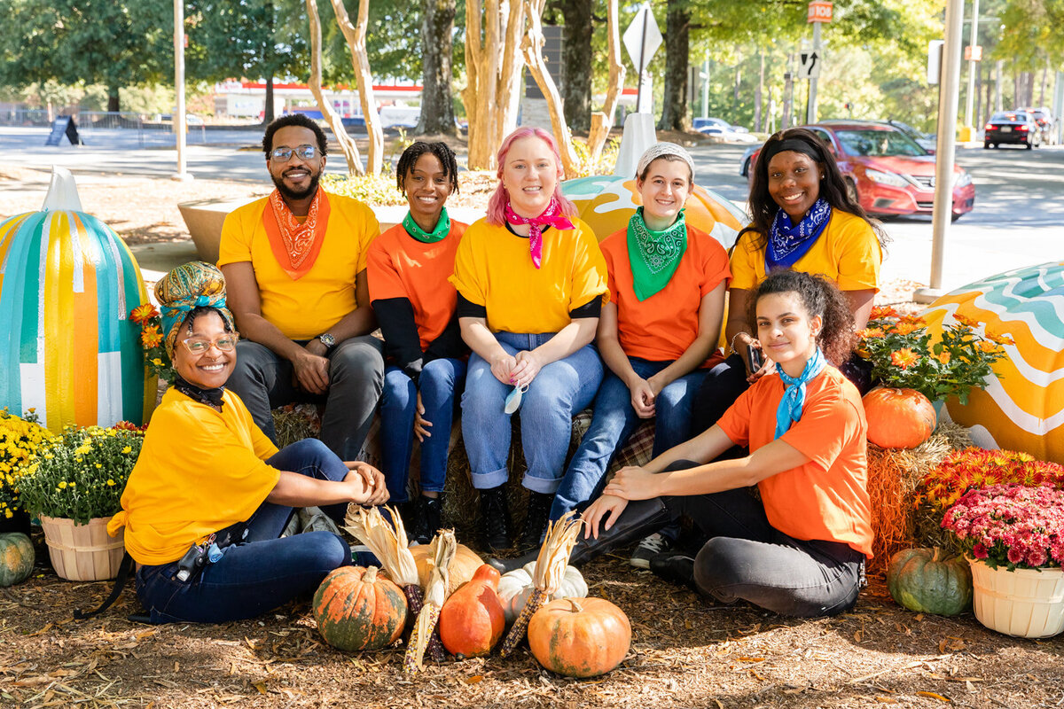 Fall pumpkins event team outside  in Atlanta by Laure Photography