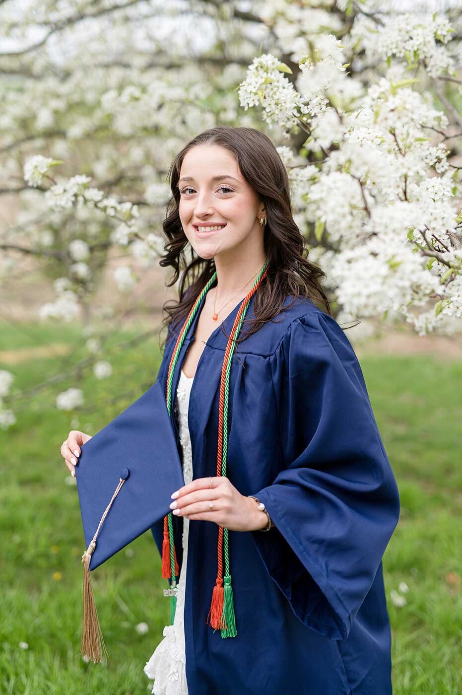 Uconn senior graduation photography with cap and gown