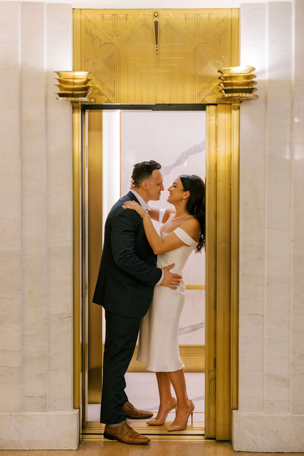 Date Night Engagement Photo in Downtown Chicago