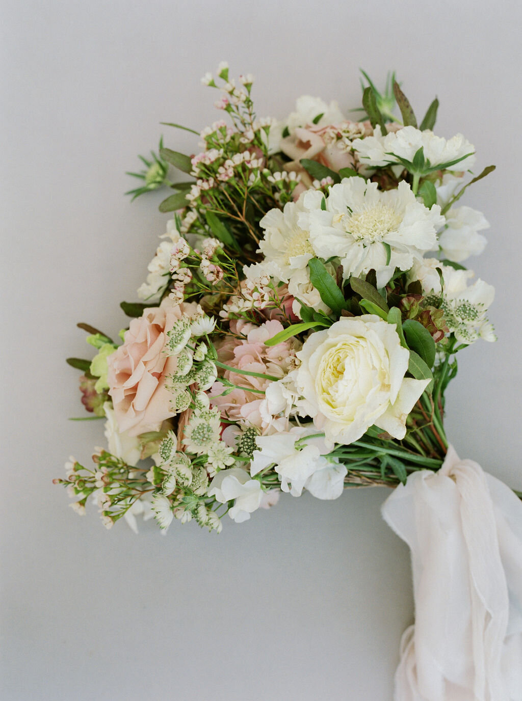 Pink and cream wedding bouquet